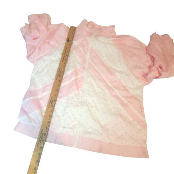 Vintage Lindsey Blake Sport Pink Polka Dot Windbreaker Track Jacket M 80s 90s Ny - Picture 4 of 14